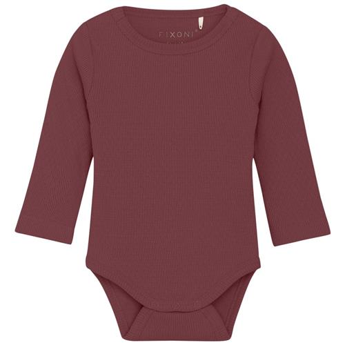 Se Fixoni Body LS Rib Wild Ginger Body LS Rib Baby Body Wild Ginger | Brun | 86 cm ved Babyshop