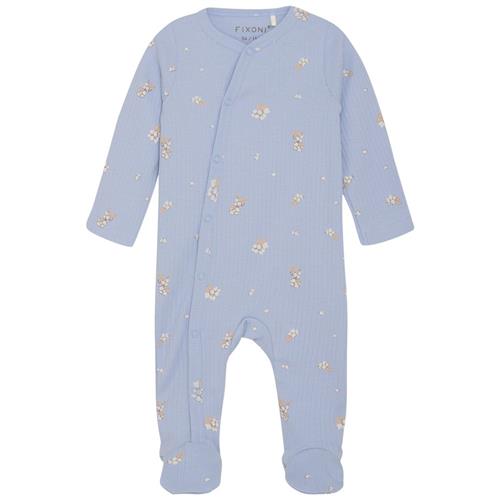 Se Fixoni Nightsuit w. Feet Rib Zen Blue Zen Nightsuit Babygrow i Zen Blue | Blå | 56 cm ved Babyshop