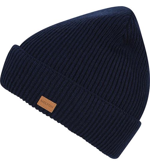 Se Melton Hue - Strik - Beanie - Peacoat Blue ved KidsWorld