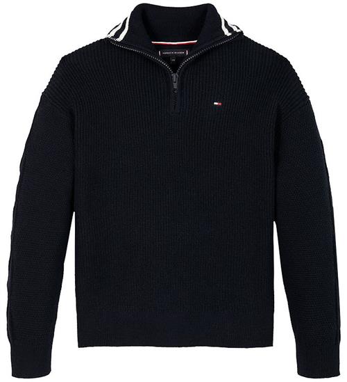 Tommy Hilfiger Bluse - Strik - Half Zip - Desert Sky