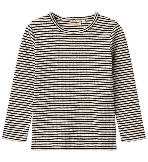 Se Wheat Bluse - Rib - Stig - Black Stripe ved KidsWorld