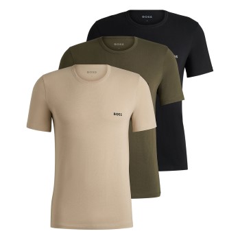 BOSS 3P Classic Regular Fit T ShirtRN Grøn/Brun bomuld Medium Herre