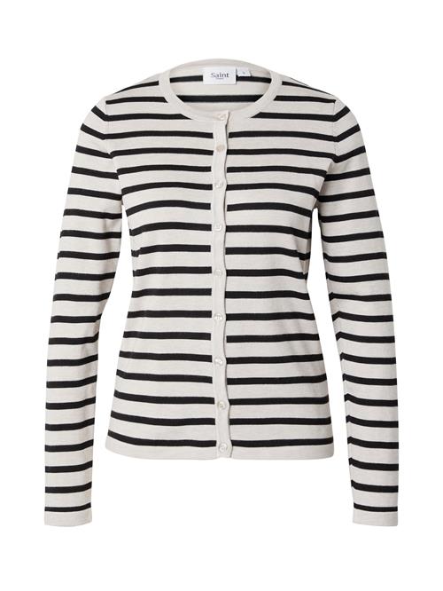 SAINT TROPEZ Cardigan 'Mila'  lysegrå / sort