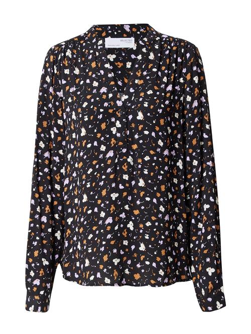 SELECTED FEMME Bluse 'Fiola'  lyseorange / sort / hvid