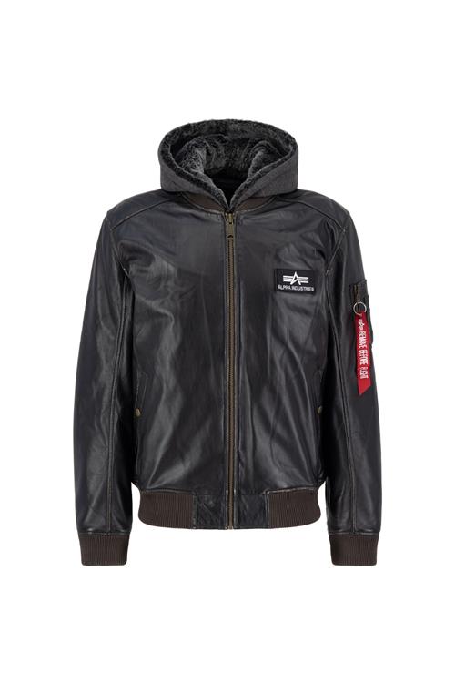 ALPHA INDUSTRIES Overgangsjakke 'MA-1 D'  brun / blodrød / sort / hvid