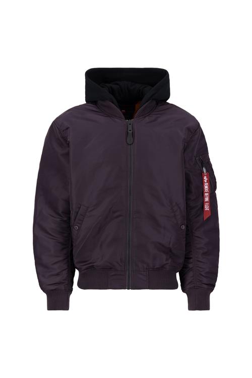 ALPHA INDUSTRIES Overgangsjakke 'MA-1 ZH'  mørkelilla / rød / hvid