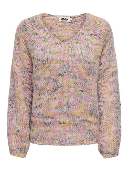 Se ONLY Pullover 'ONLRAYNA'  lemon / mørkegrøn / lyserød / hvid ved About You