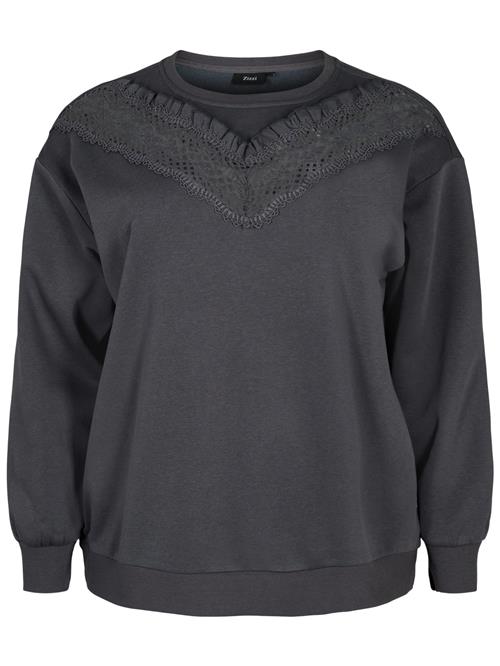 Se Zizzi Sweatshirt 'CASARA'  mørkegrå ved About You