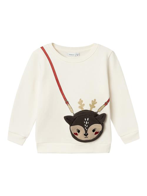 NAME IT Sweatshirt 'NMFRTINSEL'  creme / choko / guld / rød