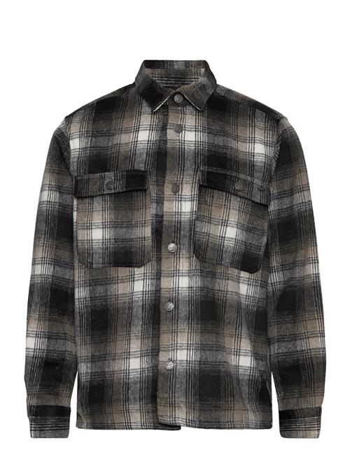 ONLY & SONS Onsbaz Ovr Pkt Brush Check Ls Shirt Blue ONLY & SONS Grey