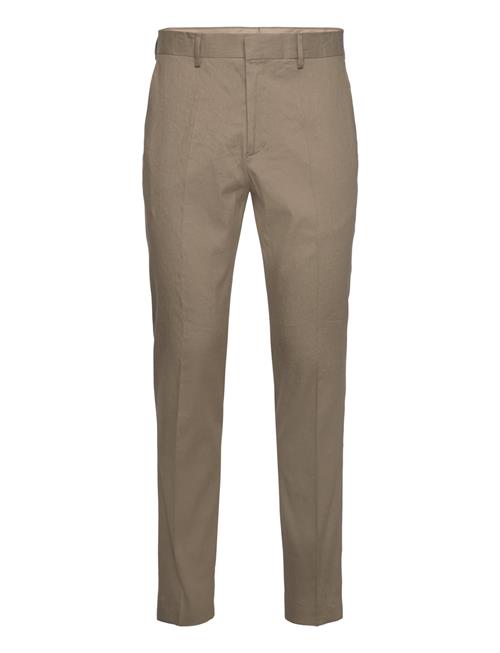 Se GANT Slim Cot/Linen Suit Pants GANT Brown ved Booztlet