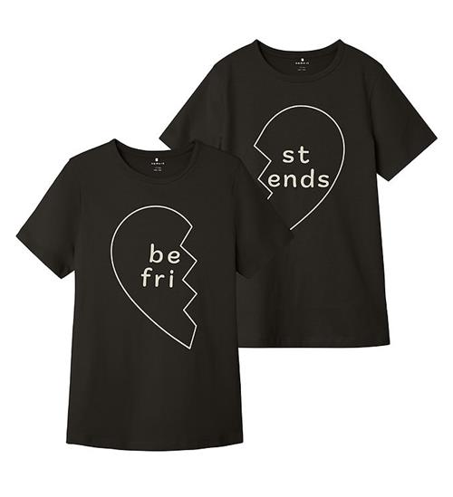 Se Name It T-shirt - NkfOfreind - 2 pak - Black ved KidsWorld