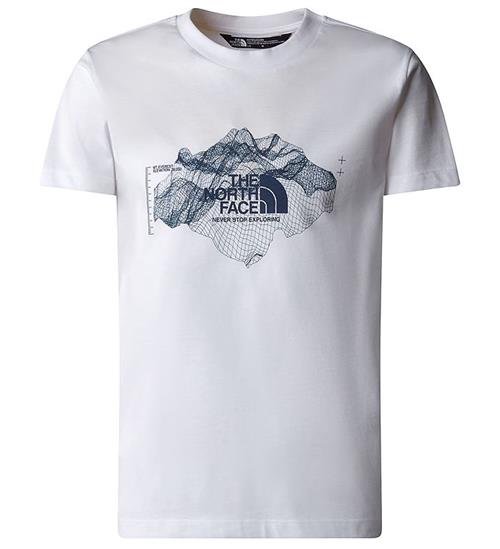 Se The North Face T-shirt - Topographic - Hvid ved KidsWorld