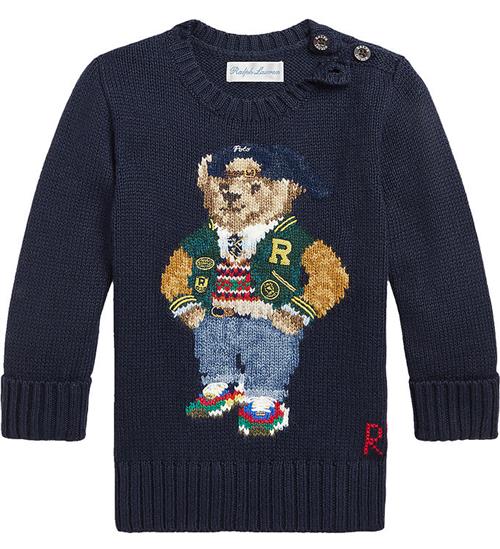 Polo Ralph Lauren Bluse - Strik - Navy m. Bamse