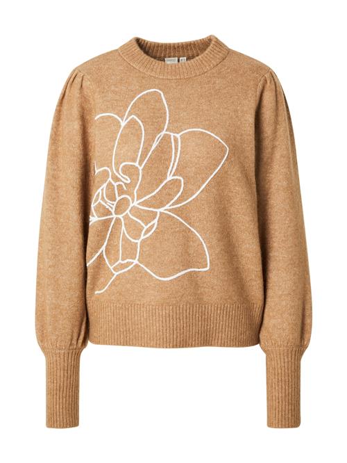 Se Y.A.S Pullover 'YASJUVA'  lysebrun / hvid ved About You