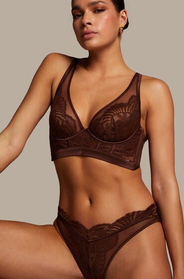 Se Hunkemöller Brasiliansk trusse Indigo Brown ved Hunkemøller