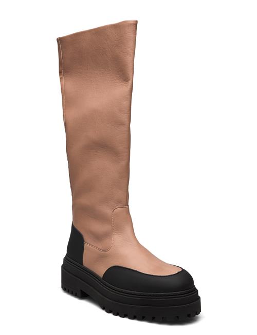 Selected Femme Slfasta New High Shafted Leather Boot B Selected Femme Beige