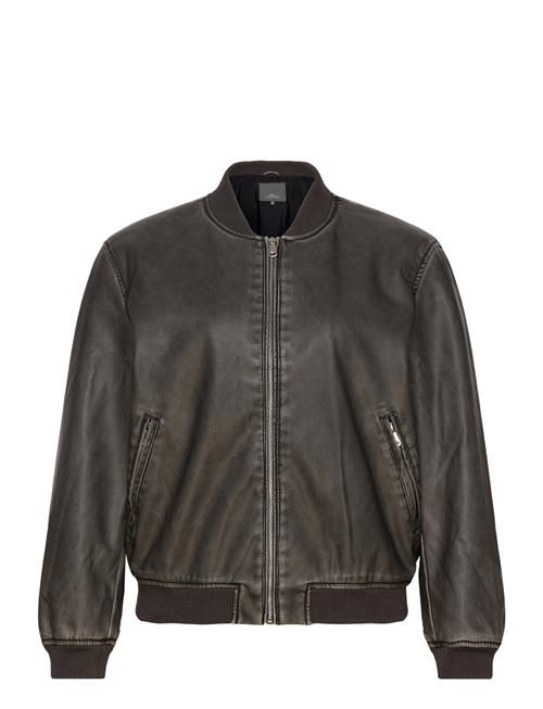 ONLY Carmakoma Carella Faux Leather Wash Bomber Otw ONLY Carmakoma Black