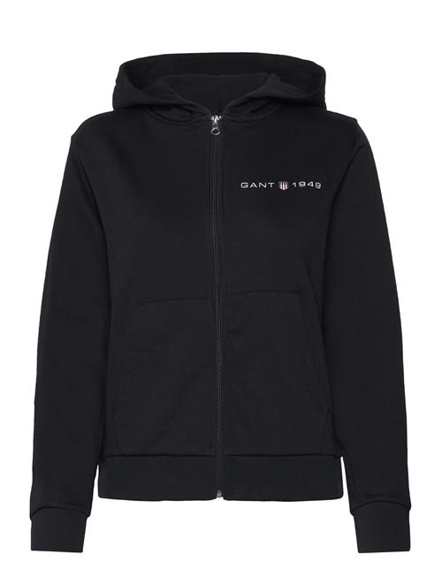 Se GANT Reg Printed Graphic Zip Hood GANT Black ved Booztlet