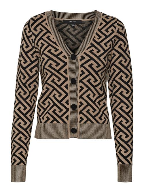 Se VERO MODA Cardigan 'ARIA'  sand / sort ved About You