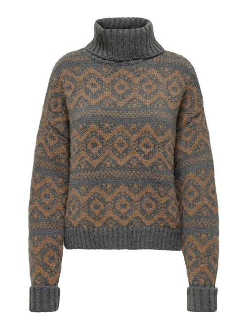 ONLY Pullover 'Carin'  brun / grå-meleret