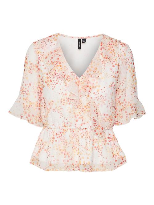 VERO MODA Bluse 'DORA KAYA'  gul / melon / hvid