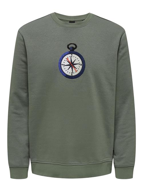 Only & Sons Sweatshirt  mørkegrøn / blandingsfarvet