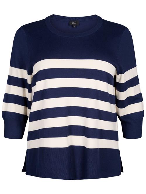 Se Zizzi Pullover 'Mcarrie'  navy / naturhvid ved About You