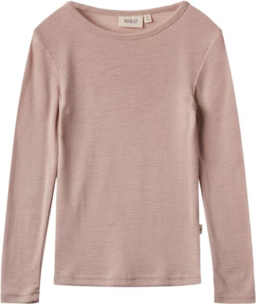 Wheat Langærmet Uld Tshirt Str 2 år / 92 cm Uld - Dry Rose Langærmede T-shirts hos Magasin