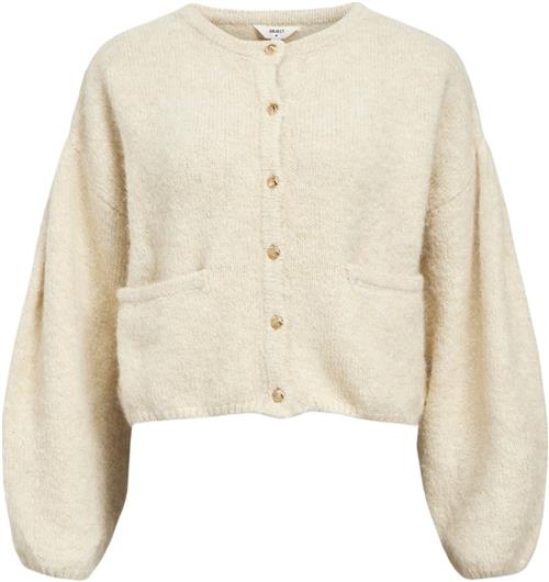 Se Object Objsaggia LO L/S Knit Cardigan 135 Kvinde White Sand/melange Sweaters Loose Fit Str XS - hos Magasin ved Magasin