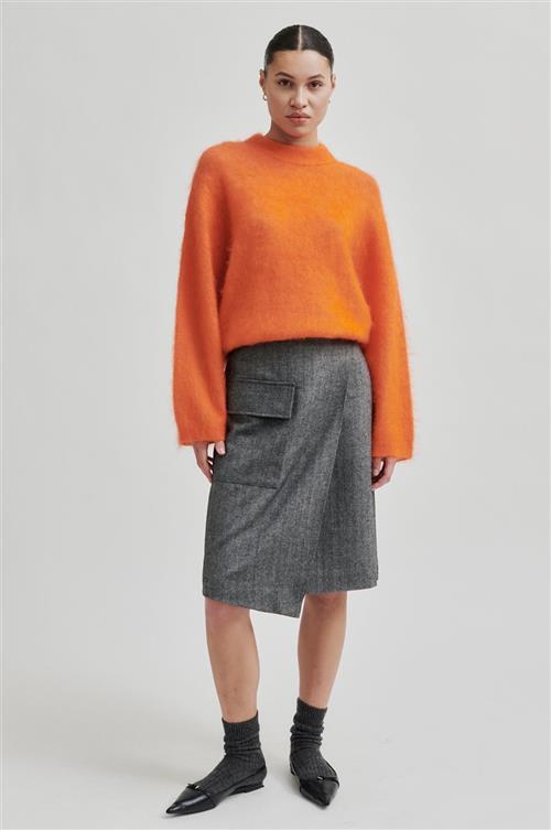 Second Female Waleria Wool Skirt Kvinde Black Midi Nederdele Str S - hos Magasin