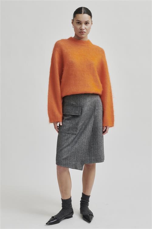 Second Female Waleria Wool Skirt Kvinde Black Midi Nederdele Str M - hos Magasin