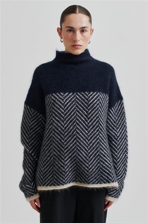 Second Female Herrin Mohair Blend Knit Tneck Kvinde Vulcan Sweaters Str XS Mohair - hos Magasin