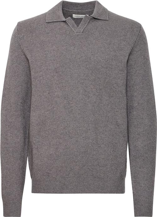 Casual Friday Cfkarl Polo Knit Mand Pewter Mix Cardigans Regular Fit Str L - hos Magasin