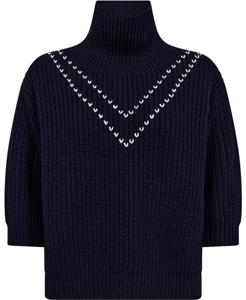 Se Lisa Yang Henny Sweater Navy/cream Size 2 Kvinde Navy/cream Rullekraver Str S/M - hos Magasin ved Magasin