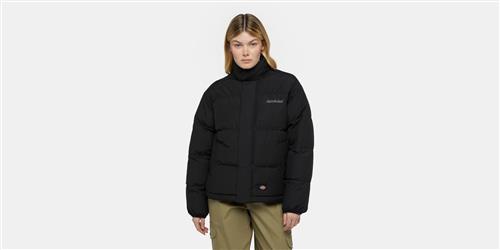 Dickies Scobey Puffer Jacket W Black Kvinde Black Overgangsjakker Str XL - hos Magasin