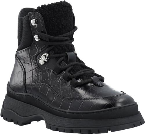 Bianco Unao City Hiker Boot #C Kvinde Black Croco Vinterstøvler Str 36 - hos Magasin