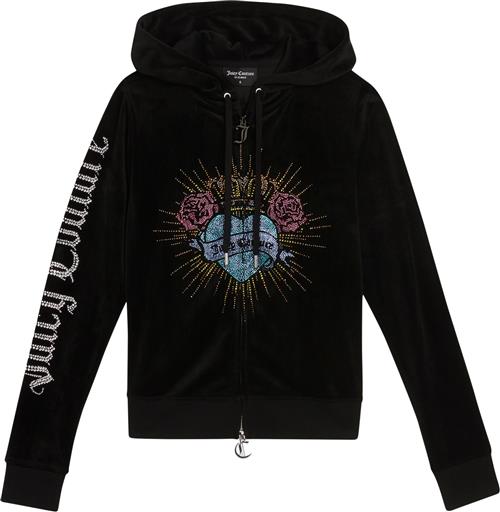 Juicy Couture Sacred Heart Robertson Hoodie Kvinde Black Langærmede Bluser Str L - Velour hos Magasin