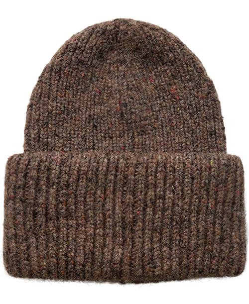 Magasin du Nord Collection Magasin 7880 Only Eco Beanie Donegal 1266 Brown ONE SIZE Huer Silke