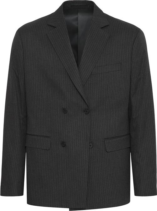 Se Casual Friday Cfbruce Pinstriped Relaxed Blazer Kvinde Dark Grey Melange Blazere Relaxed Fit Str 56 - hos Magasin ved Magasin