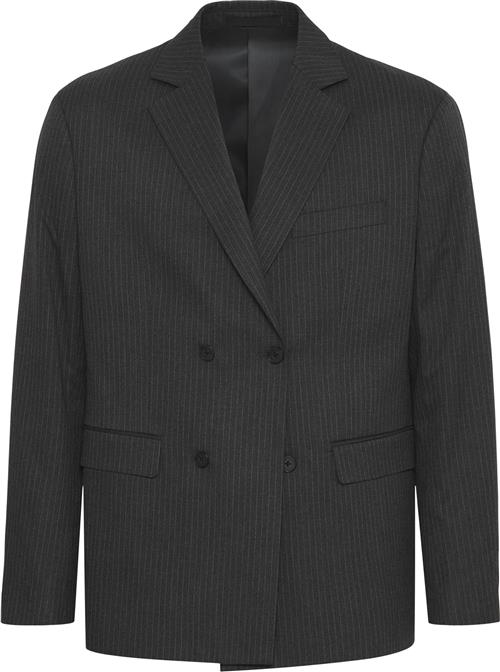 Se Casual Friday Cfbruce Pinstriped Relaxed Blazer Kvinde Dark Grey Melange Blazere Relaxed Fit Str 50 - hos Magasin ved Magasin