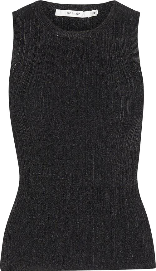 Gestuz Silvigz rib sl top Kvinde Black Toppe Str S - hos Magasin