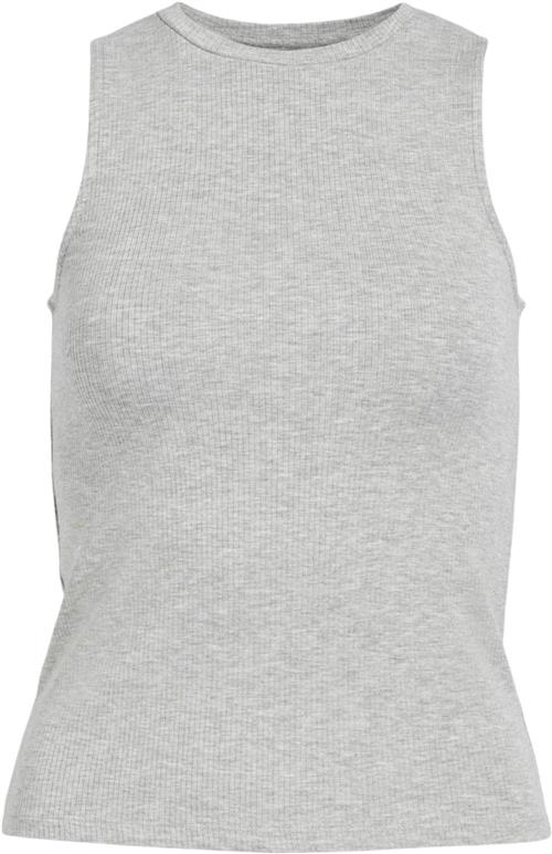 Object Objjamie S/L Tank TOP Noos Kvinde Light Grey Melange Toppe Regular Fit Str S - hos Magasin