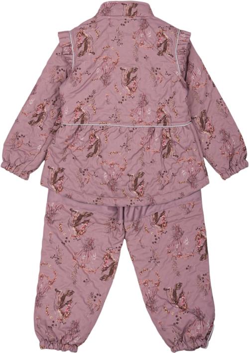 Mikk-Line Thermal+ Frill Set AOP Str 128 - Twilight Mauve Termojakker Polyester hos Magasin