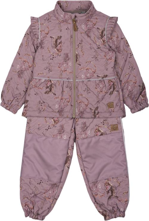 Mikk-Line Thermal+ Frill Set AOP Str 110 - Twilight Mauve Termojakker Polyester hos Magasin