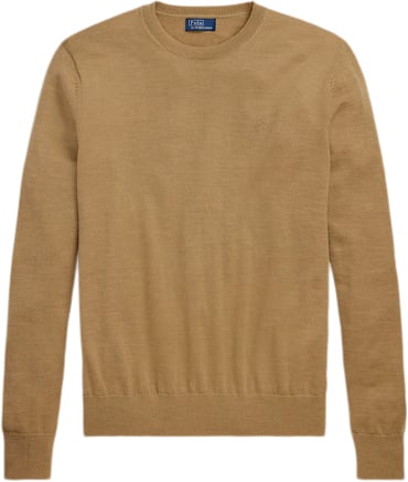 Polo Ralph Lauren 2/30 100 Merino Wllsl-plo Kvinde Collection Camel Melange Kortærmede T-shirts Str XS Merino - hos Magasin