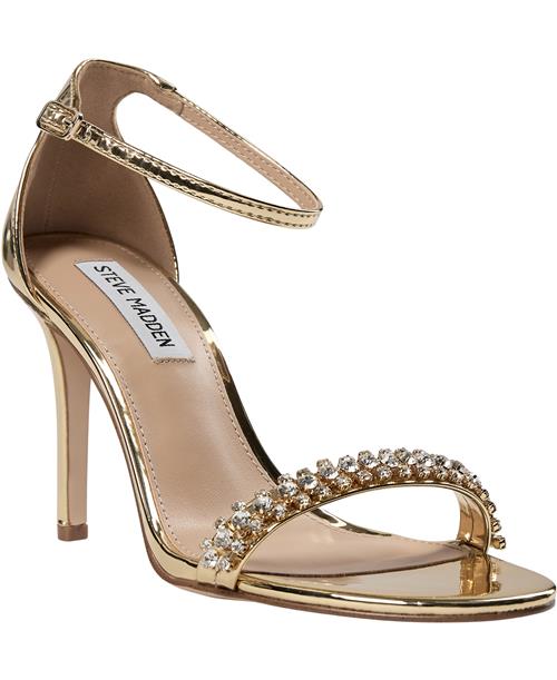 Se Steve Madden Brazenr Sandal Kvinde Gold Højhælede Sandaler Str 41 - hos Magasin ved Magasin