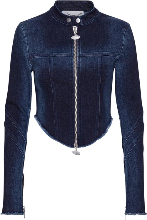 Cannari Concept Tight Denim Shirt Kvinde Vintage Indigo Blue Overgangsjakker Str 38 Denim - hos Magasin