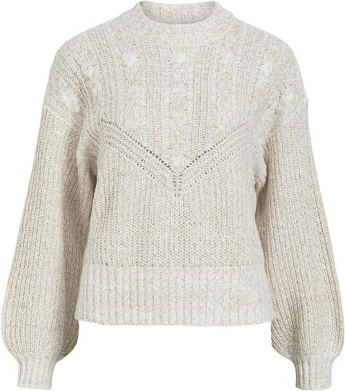 Se Object Objnova Stella Cable Knit Pullover Kvinde Humus/melange Sweaters Str L - hos Magasin ved Magasin