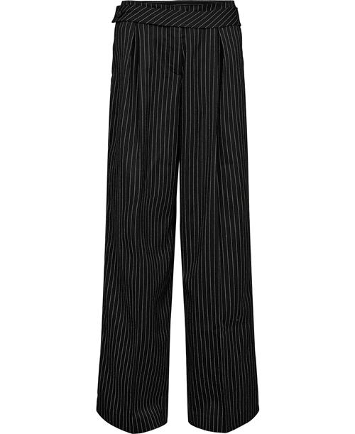 Se REMAIN Striped Wide Pants Kvinde Black Comb. Bukser Med Brede Ben Str 42 - hos Magasin ved Magasin